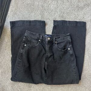 GAP black high-rise wide leg crop jeans